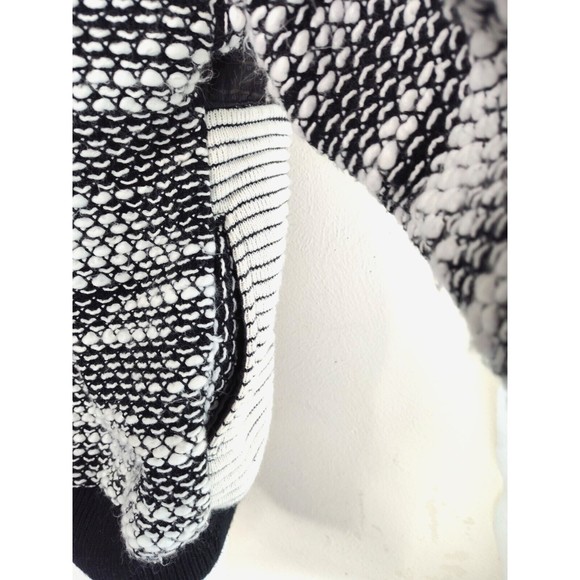 First Class Commando Wool Blend Mens Sweater Sz M Shawl Neck Pockets Black White - Picture 12 of 15